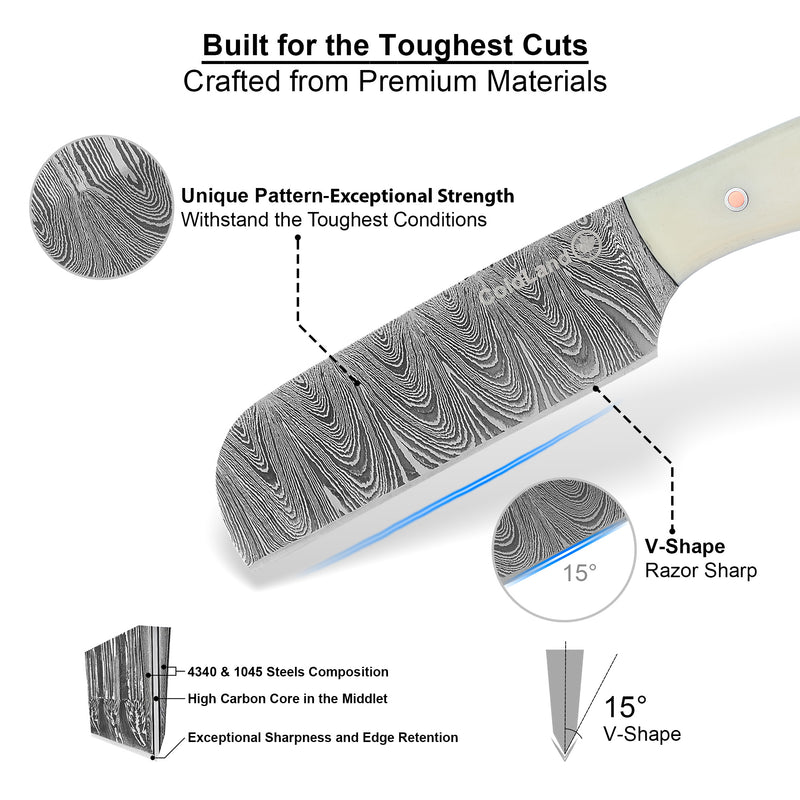ColdLand Damascus Cowboy Knife – Hand-Forged Precision for the Outdoors NMK09