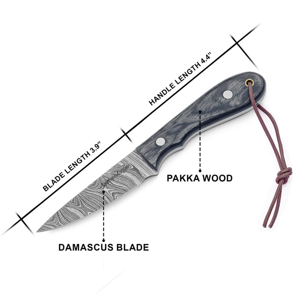 Hand-Forged Damascus Skinner Knife – Leather-N-Dagger