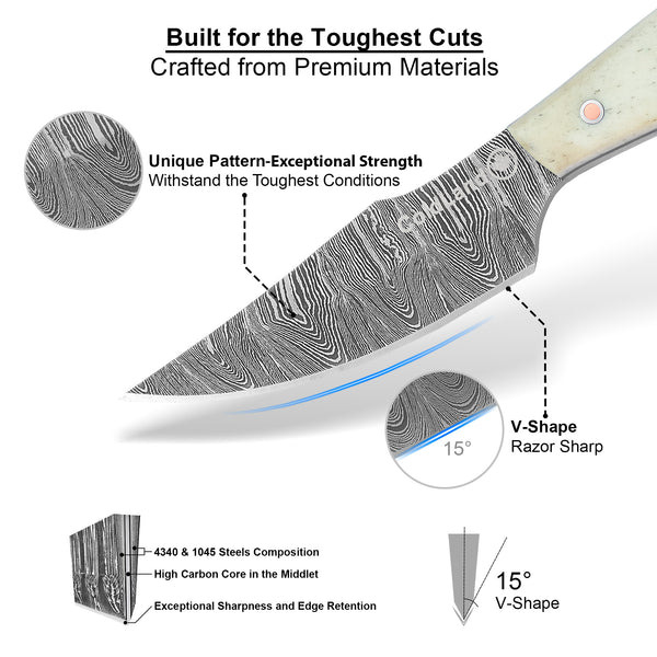 ColdLand Hand-Forged Damascus Skinner Hunting Knife NMK10