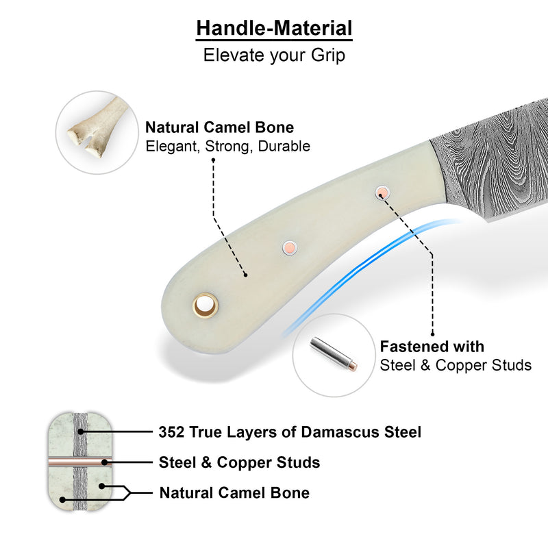 ColdLand Damascus Cowboy Knife – Hand-Forged Precision for the Outdoors NMK09