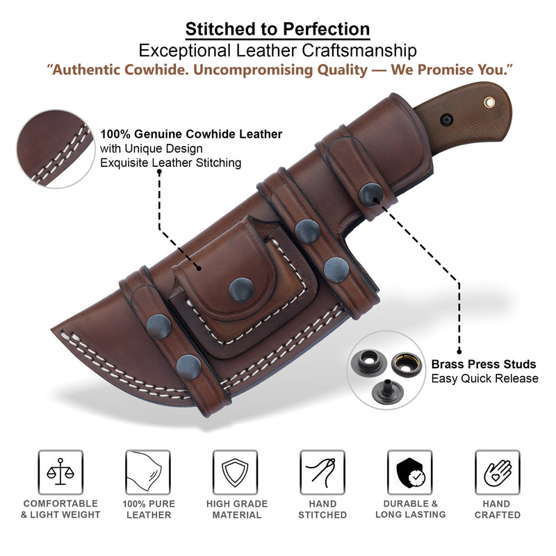J2 Steel Tracker Knife 11.41” with Desert Micarta Handle – SHK02 by ColdLand Knives