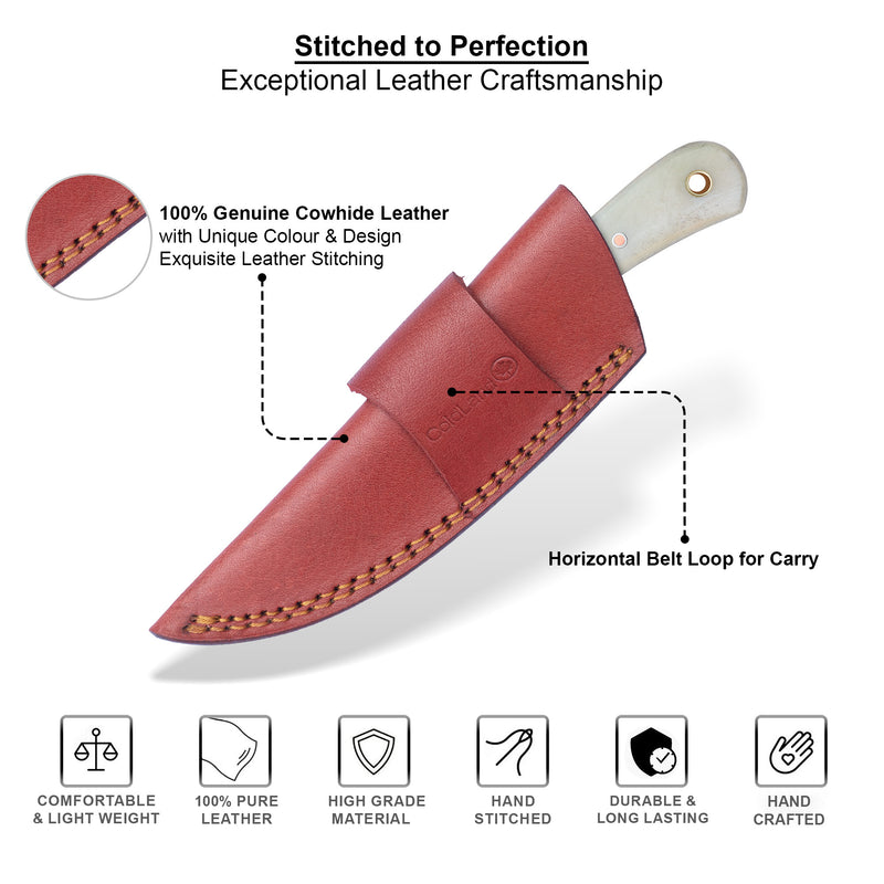ColdLand Damascus Skinner Hunting Knife – Camel Bone Handle NMK08