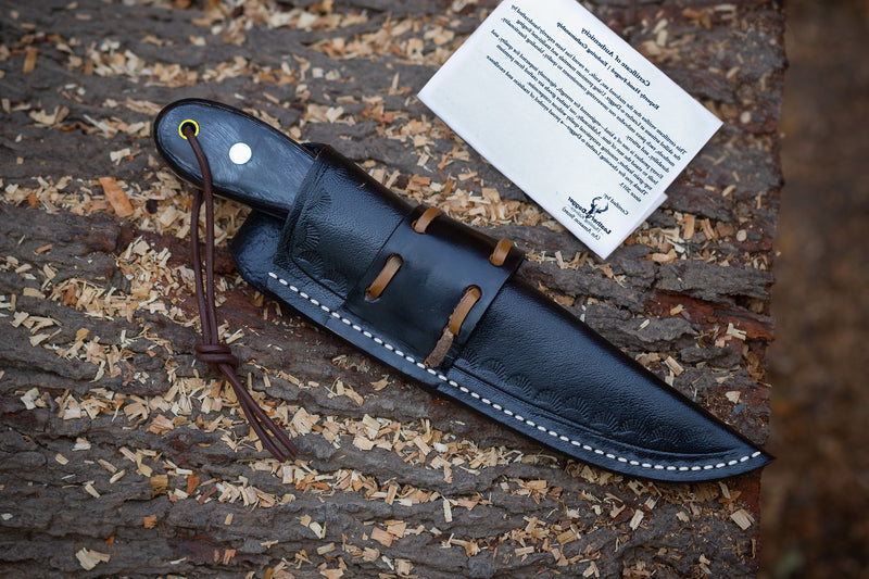 Hand-Forged Damascus Skinner Knife – Leather-N-Dagger