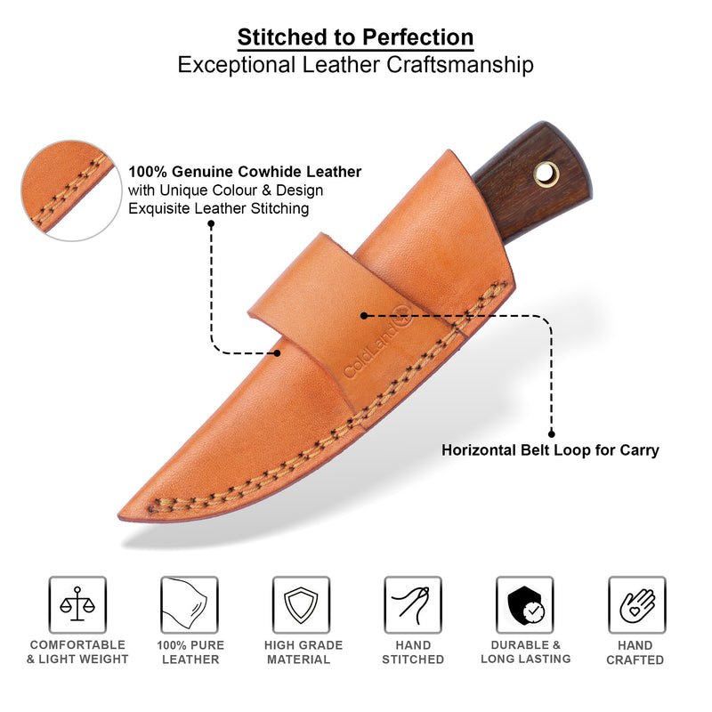 ColdLand Hand-Forged Skinner Hunting Knife – Damascus Steel with Rosewood Handle NMK02