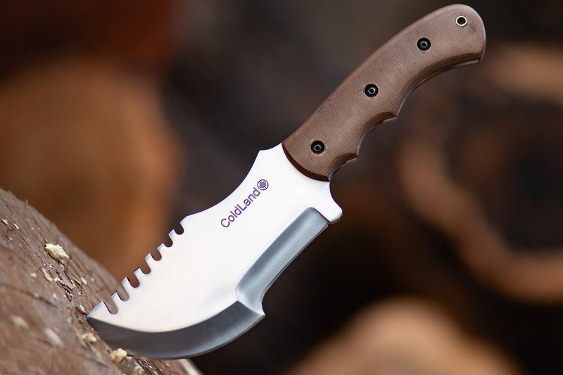 J2 Steel Tracker Knife 11.41” with Desert Micarta Handle – SHK02 by ColdLand Knives