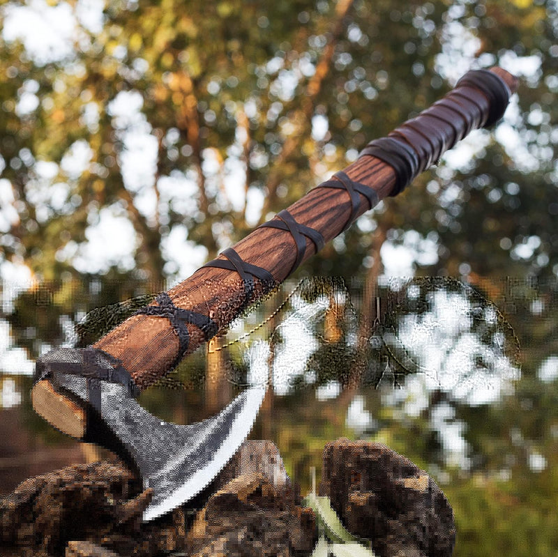 Unleash Your Inner Viking with the Authentic Ragnar Axe - Premium Hand-Forged Norse Axe by ColdLand Knives CL-AXE-1001
