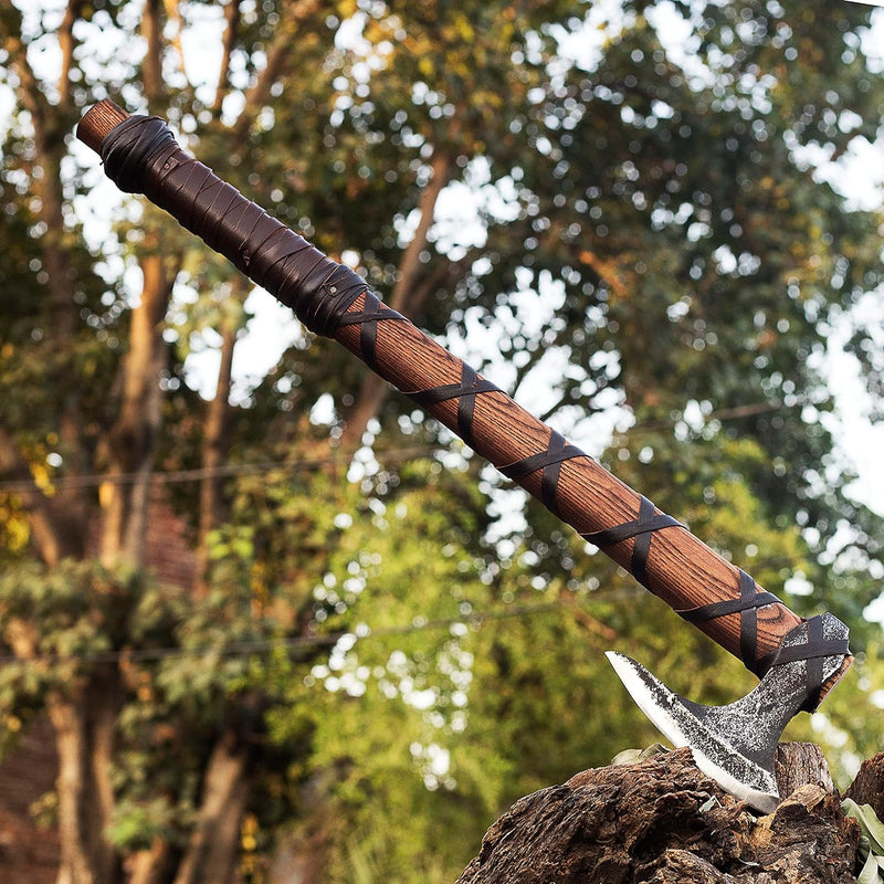 Unleash Your Inner Viking with the Authentic Ragnar Axe - Premium Hand-Forged Norse Axe by ColdLand Knives CL-AXE-1001