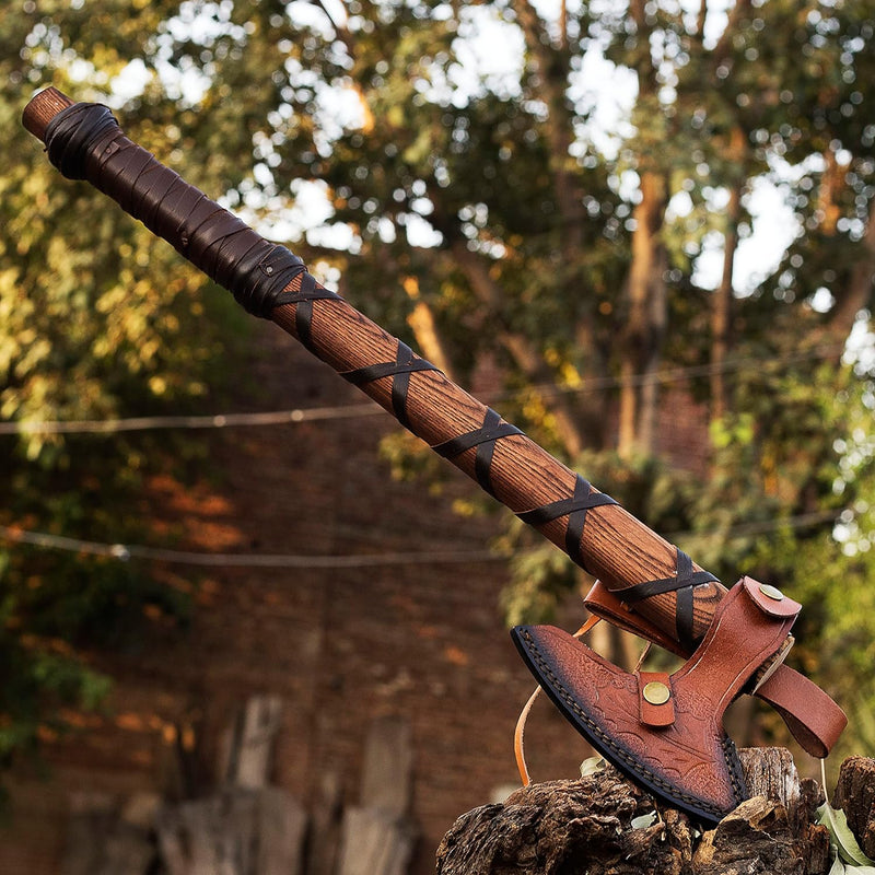 Unleash Your Inner Viking with the Authentic Ragnar Axe - Premium Hand-Forged Norse Axe by ColdLand Knives CL-AXE-1001