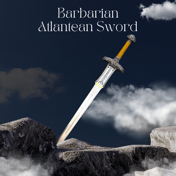 Conan the Barbarian Atlantean Sword – 28" High Carbon Steel Blade, Battle Ready with Leather Sheath SW101