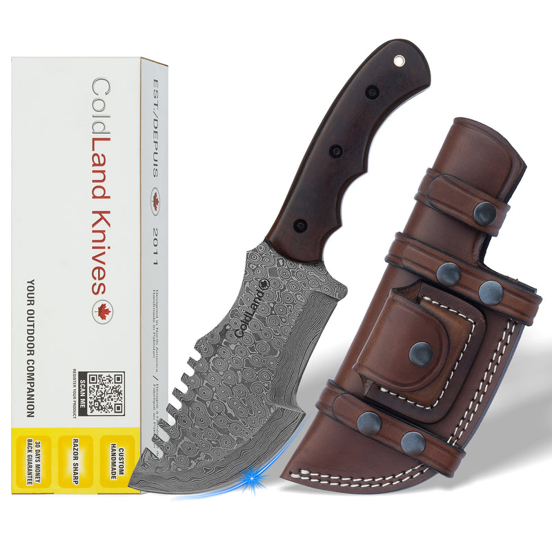 Cold Land Knives Tracker knife with leather sheath