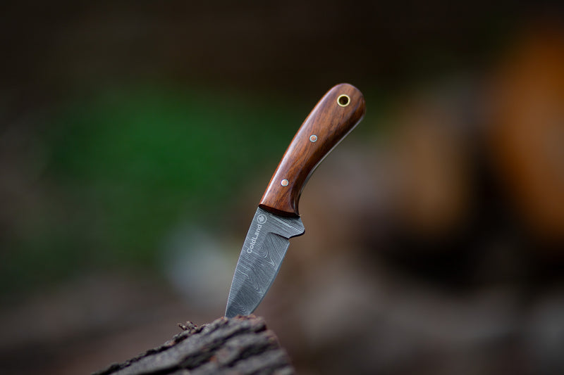 ColdLand Hand-Forged Damascus Skinner Knife – Compact & Reliable NMK07