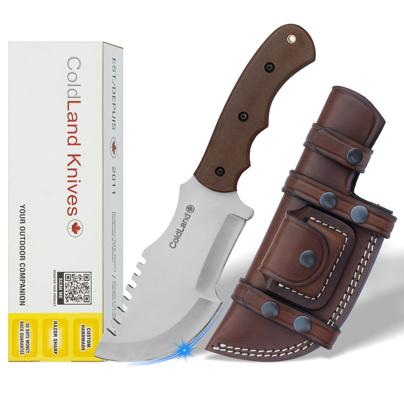 J2 Steel Tracker Knife 11.41” with Desert Micarta Handle – SHK02 by ColdLand Knives
