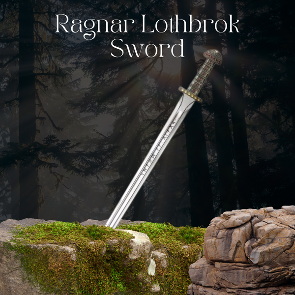Viking Sword of Ragnar Lothbrok 40" – Handmade Functional Viking Sword with Runes & Jewel Hilt | Authentic Sword of Kings Replica SW102