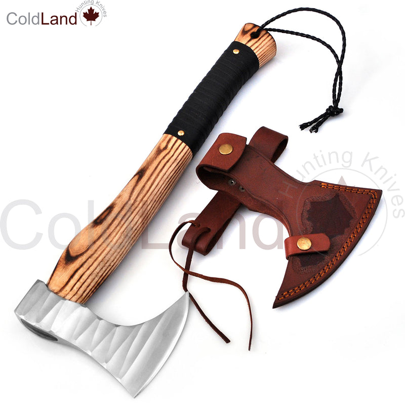 Viking Axe, Camping Axe, Hunting Axe, Carving Axe, Bearded, One-of-a-Kind, Sharp Blade, Solid Wood, ARSAXE08 - ColdLand Knives
