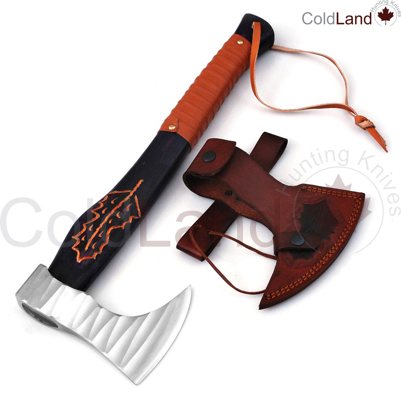 Viking Axe, Camping Axe, Hunting Axe, Carving Axe, Bearded, One-of-a-Kind, Sharp Blade, Solid Wood, ARSAXE12 - ColdLand Knives