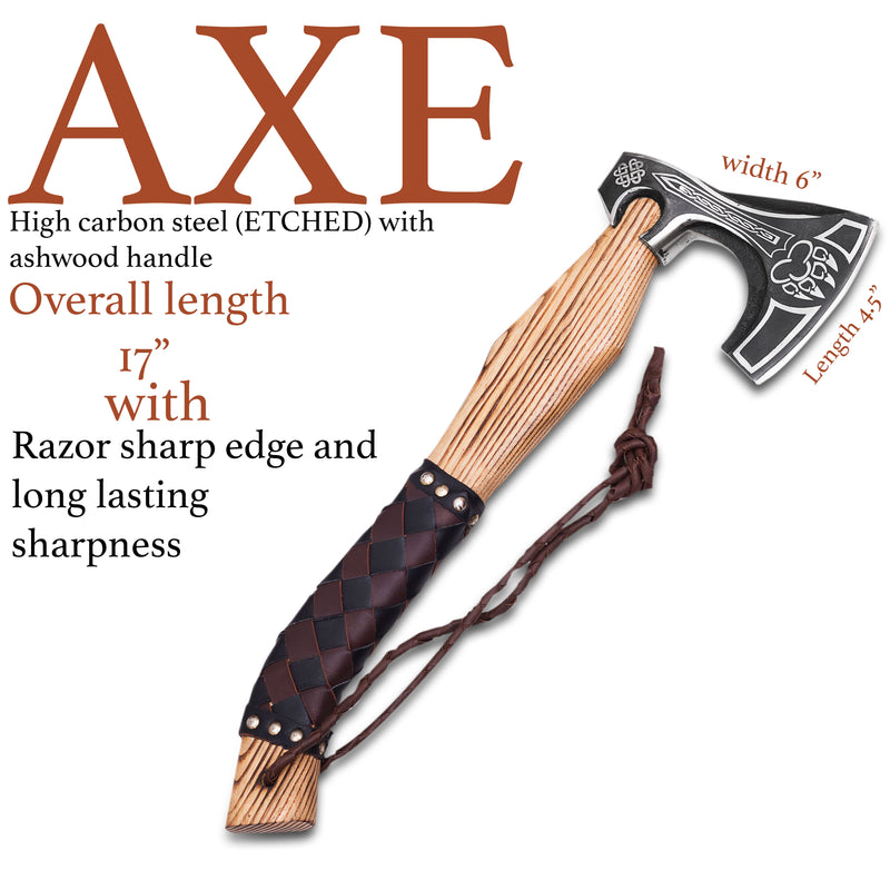 Camping Axe, Hunting Axe, Carving Axe, Engraved Blade ARSAXE14