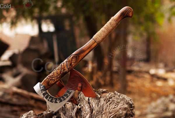 Conquer the Outdoors with our Custom Carbon Steel Camping Axe - ARSAXE15b