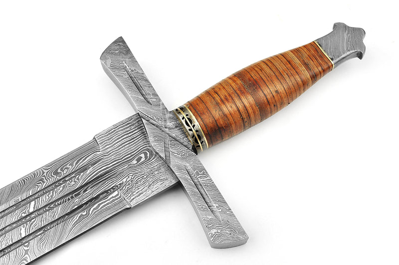 Viking Warrior's Hand Forged Damascus Steel Sword - SK023
