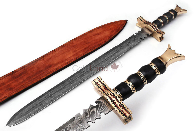 The Legendary Viking Sword: Hand Forged Damascus Steel for the Ultimate Battle Experience - SK029
