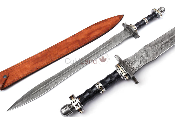 Hand Forged Sword Damascus Steel Viking Sword, Battle Ready Sword, Gift for Him, Wedding Gift for Husband, Anniversary Gift SK041