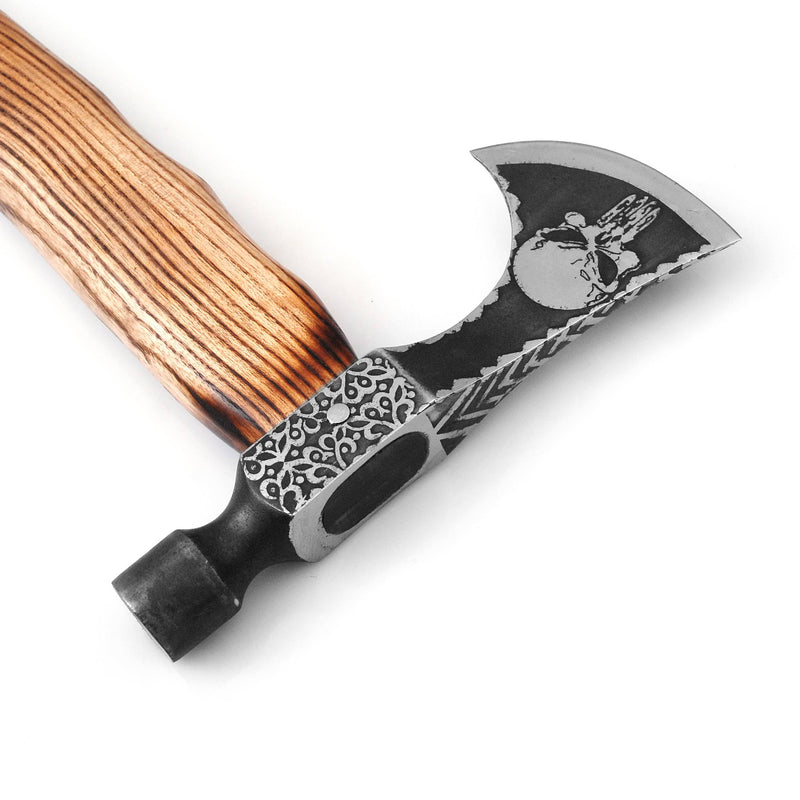 Skull Axe, Viking Axe, Camping Axe, Hunting Axe, Carving Axe, Bearded, One-of-a-Kind, Engraved Blade, ARSAXE07 - ColdLand Knives