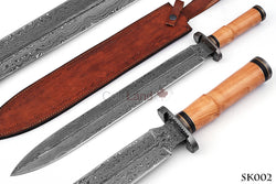 Hand Forged Sword Damascus Steel Viking Sword, Battle Ready Sword, Gift for Him, Wedding Gift for Husband, Anniversary Gift SK002