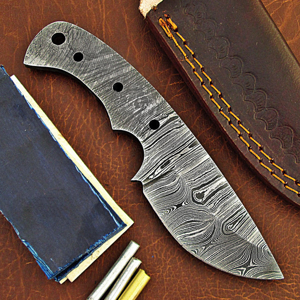 Damascus Skinner Knife with ColdLand's DIY Making Kit - NB105