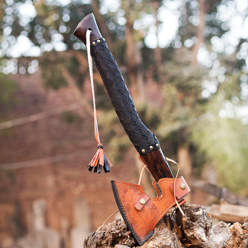 Viking Axe, Camping Axe, Hunting Axe, Carving Axe, Bearded, One-of-a-Kind,  Sharp Blade, Solid Wood, ARSAXE12 - ColdLand Knives