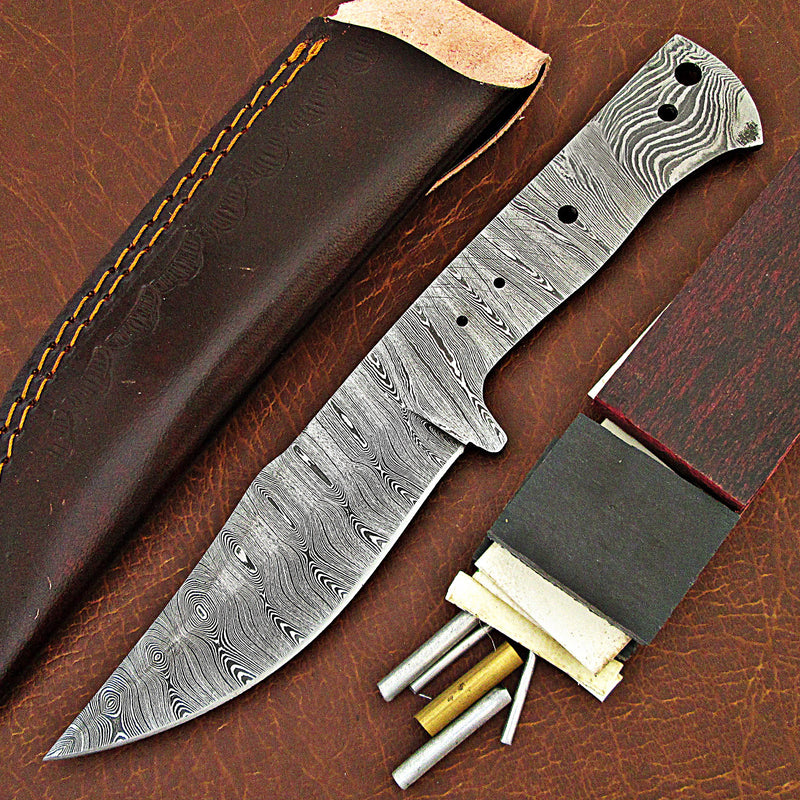 Handmade Damascus Steel Knife (Blank Blade) 