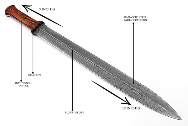 SK001 - Handcrafted Damascus Steel Viking Sword