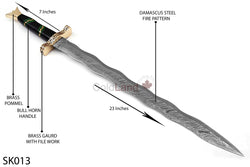 SK010 - Hand Forged Damascus Steel Viking Sword: The Ultimate Battle-Ready Weapon