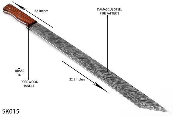 The Viking Warrior: Hand Forged Damascus Steel Sword : SK015