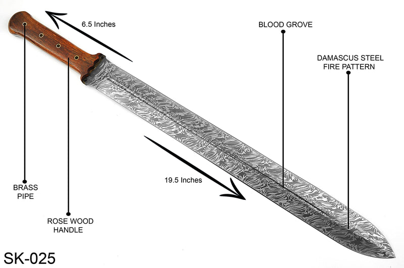 The Viking Warrior's Blade: Hand Forged Damascus Steel Battle Ready Sword SK025