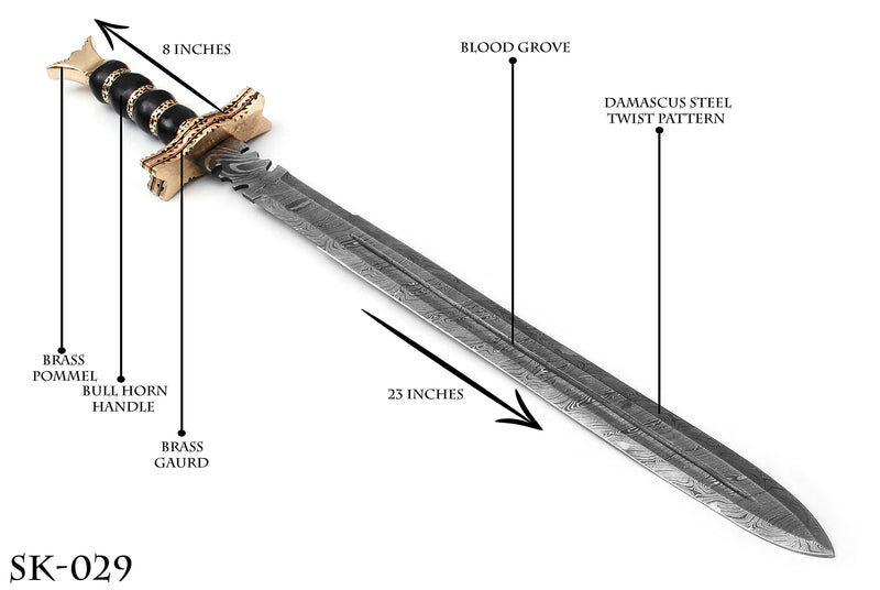 The Legendary Viking Sword: Hand Forged Damascus Steel for the Ultimate Battle Experience - SK029