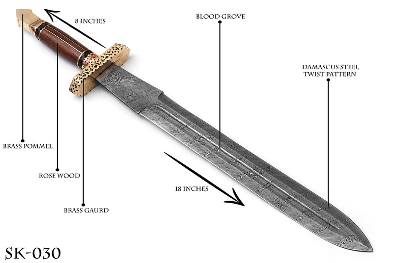 SK030 Damascus Steel Sword: A Stunning Wedding or Anniversary Gift 